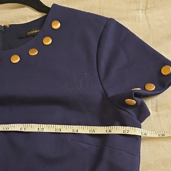 Cynthia Steffe Navy Mini Dress with Gold Studs - Picture 6 of 13